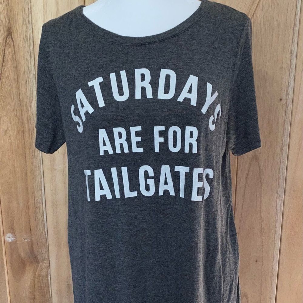 “Saturday’s are for Tailgates” Gray Graphic Tee